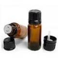 10ml Amber Glass Bottle w/Euro Dropper Black Cap 1 Pc
